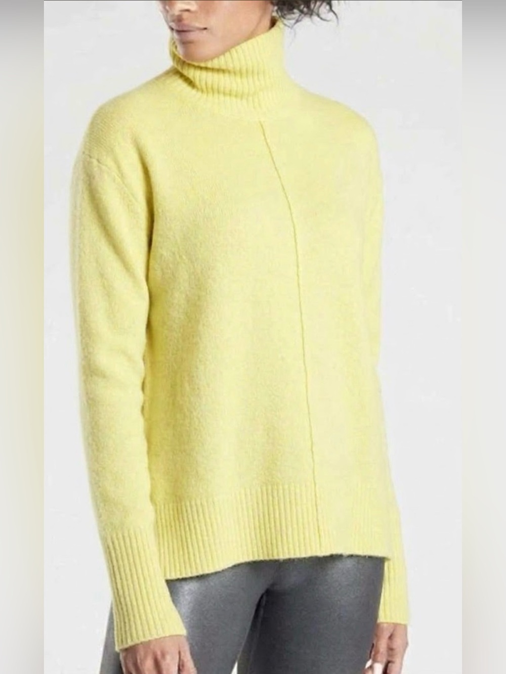 Athleta Pale Yellow Turtleneck Sweater